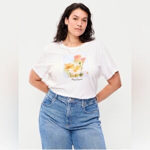 Old navy Floral Graphic White T-Shirt